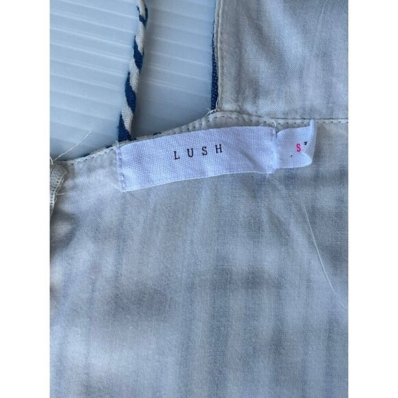 Lush Womens White Blue Striped Strappy Mini Dress Size S Preowned - Picture 6 of 12